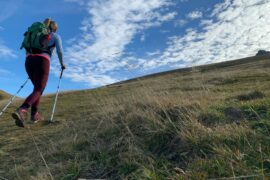 Woman hiking showing why fit matters in women's hiking trousers