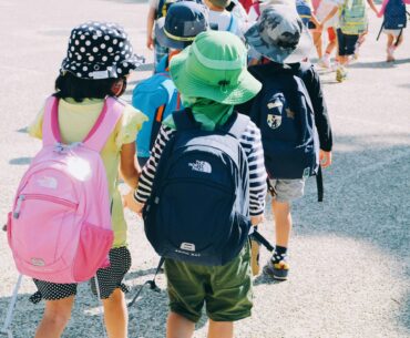 School kids with their north face backpacks after making back to school stress free