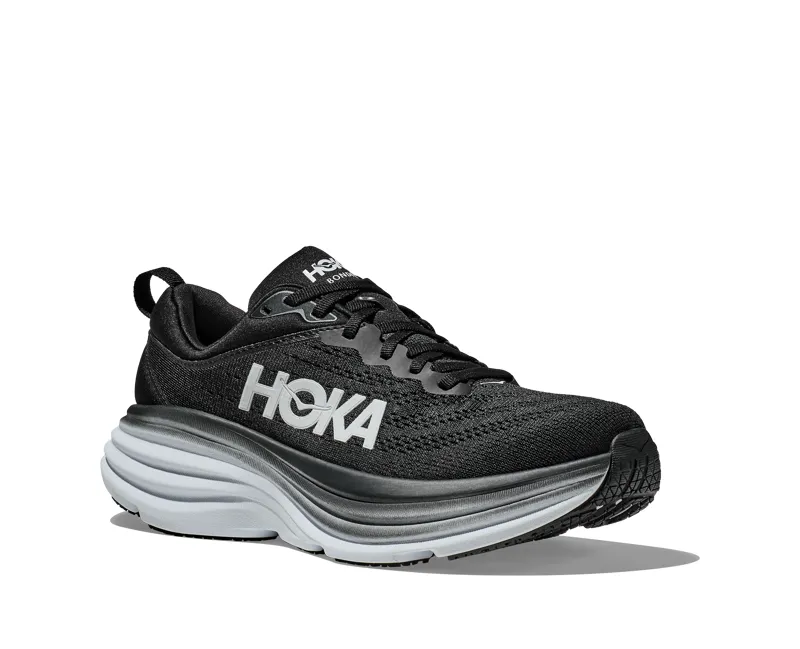 Hoka Women's Bondi 8 in Black/White-4