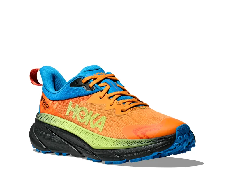 Hoka Men's Challenger ATR 7 Gore-Tex in Black/Solar Flare-2