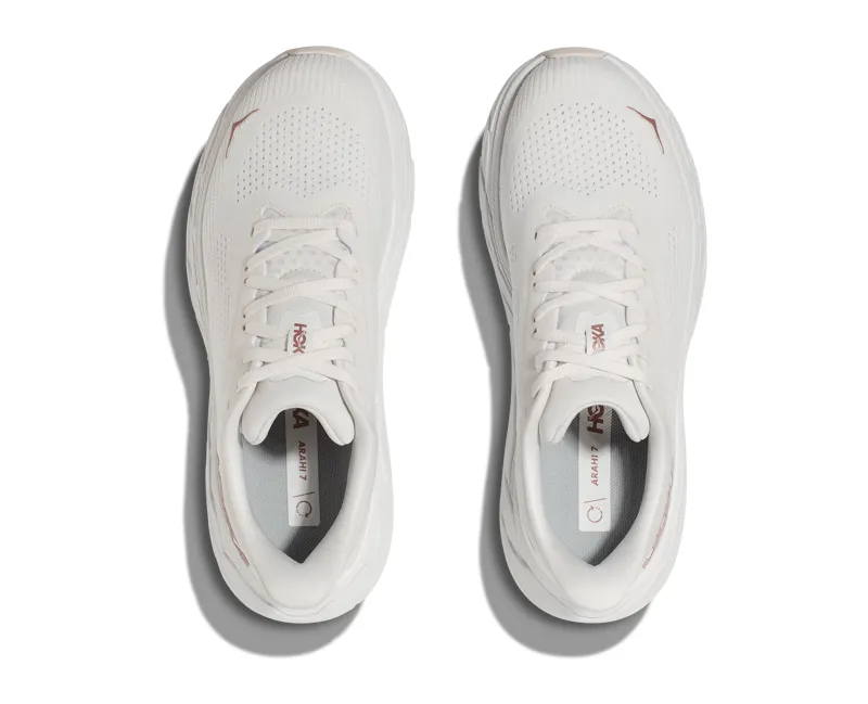 Hoka Women's Arahi 7 in Blanc De Blanc/Rose Gold-4