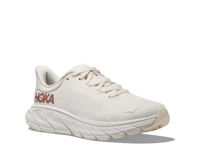 Hoka Women's Arahi 7 in Blanc De Blanc/Rose Gold-2