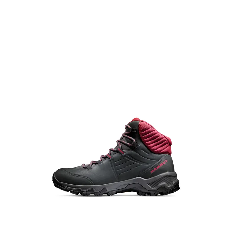 Mammut Nova IV Mid GTX Womens Hiking Boots in Black-Blood Red-2