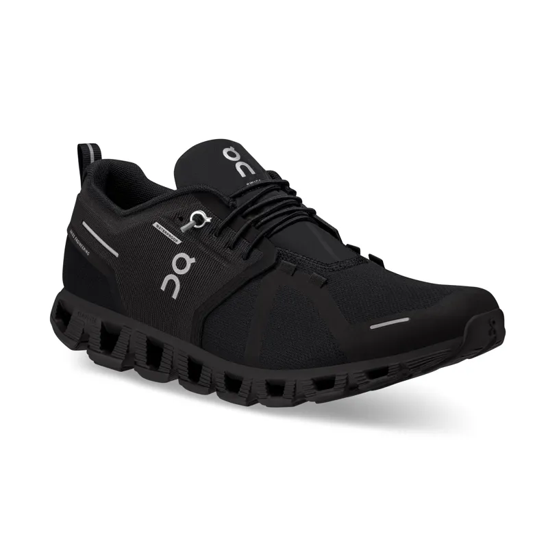 On Running Women's Cloud 5 Waterproof Shoes in All Black -1