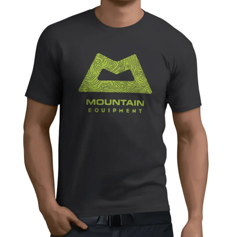 Mountain Equipment Men's Adapt Terrain Logo Short Sleeve T-Shirt in Anvil Grey