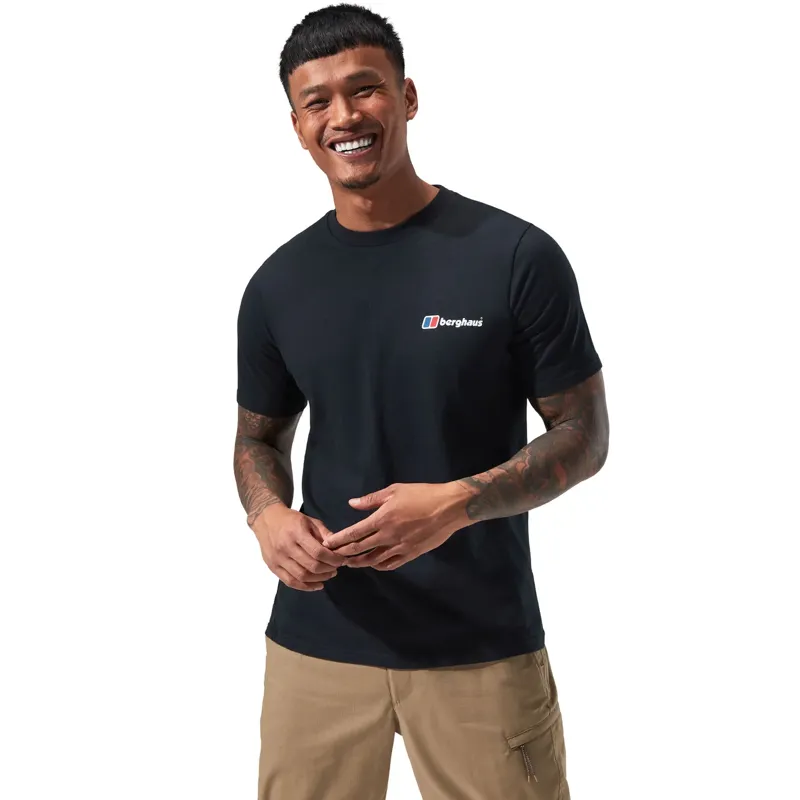 Berghaus Men's Organic Front and Back Logo T-Shirt in Black-2