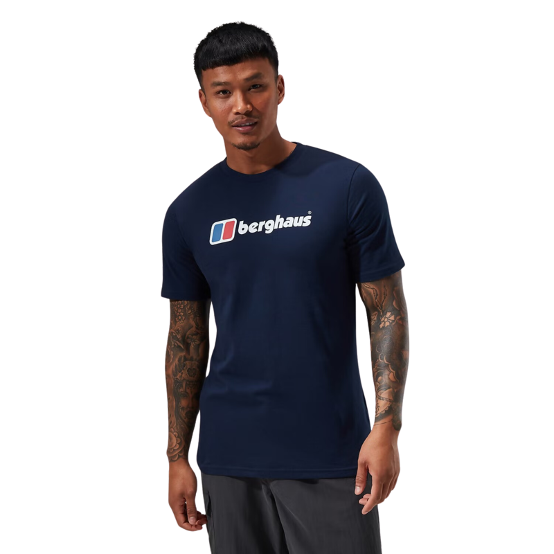 Berghaus Men's Organic Big Classic Logo T-Shirt in Dark Blue-2