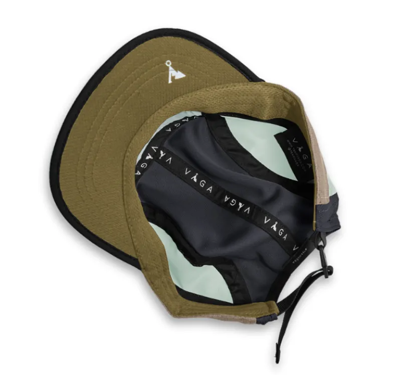 Vaga Adult Club Cap in Charcoal/Camel/Moss Green/Mist Blue-1