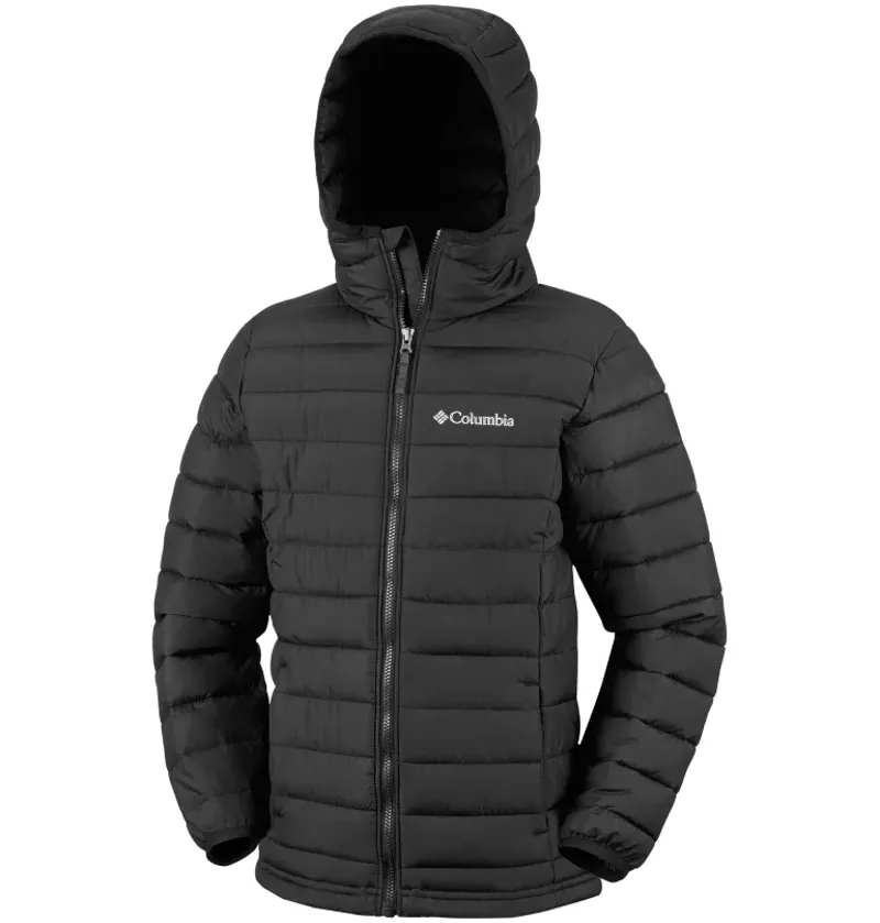 Columbia Kid's Powder Lite Hooded Jacket in Black