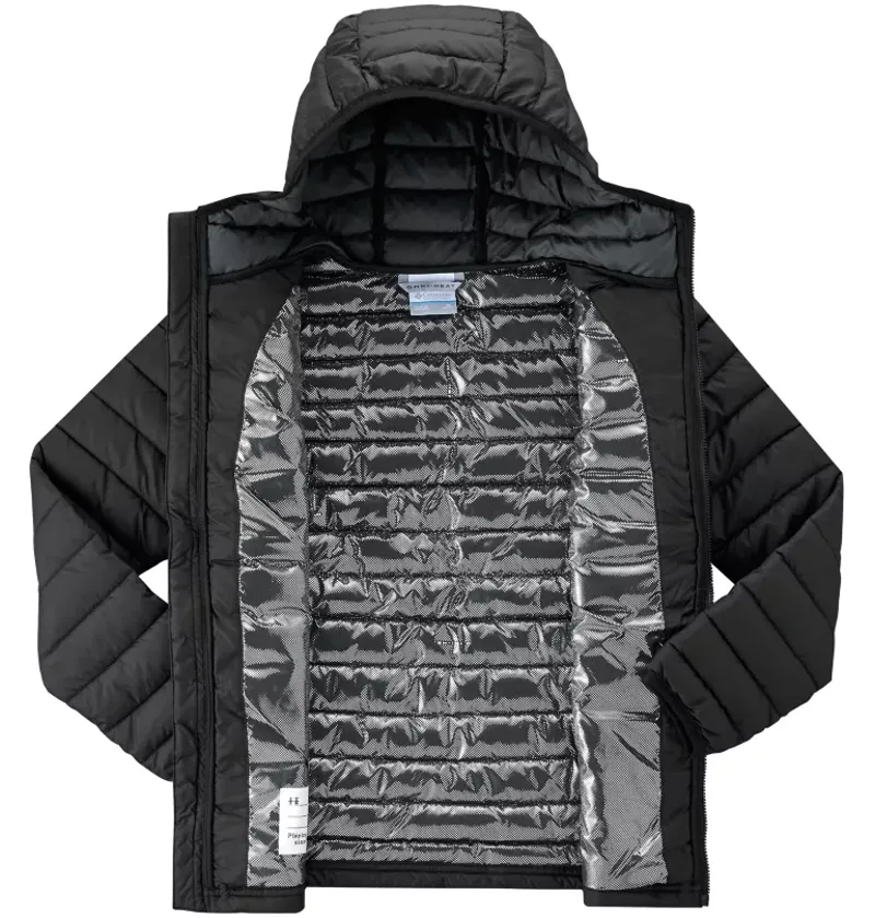 Columbia Kid's Powder Lite Hooded Jacket in Black-2