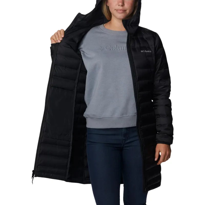 Columbia Women's Lake 22 Down Long Hooded Jacket in Black-3