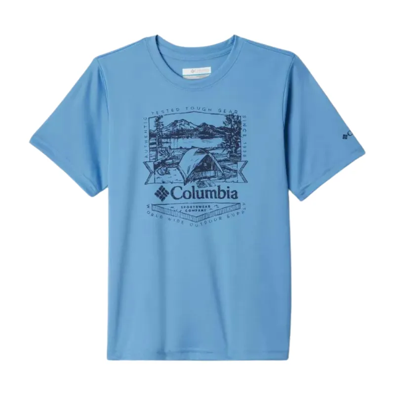 Columbia Boy's Fork Stream Graphic Shirt in Skyler/Lakeside