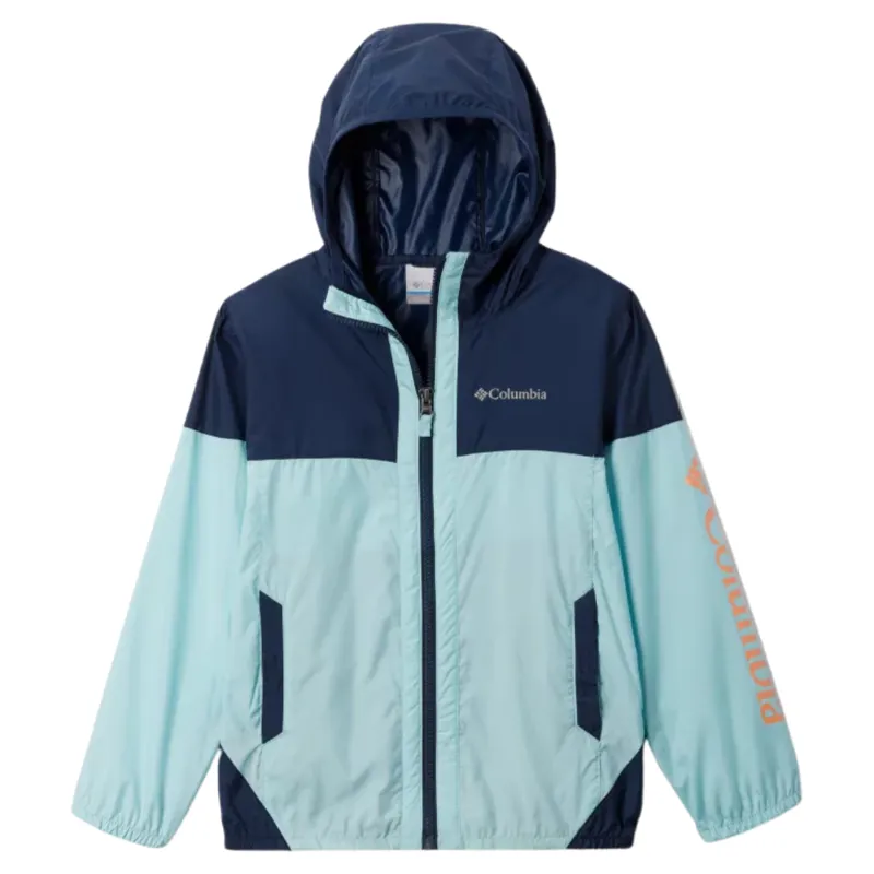 Columbia Kid's Flash Challenger Windbreaker in Spray/Collegiate