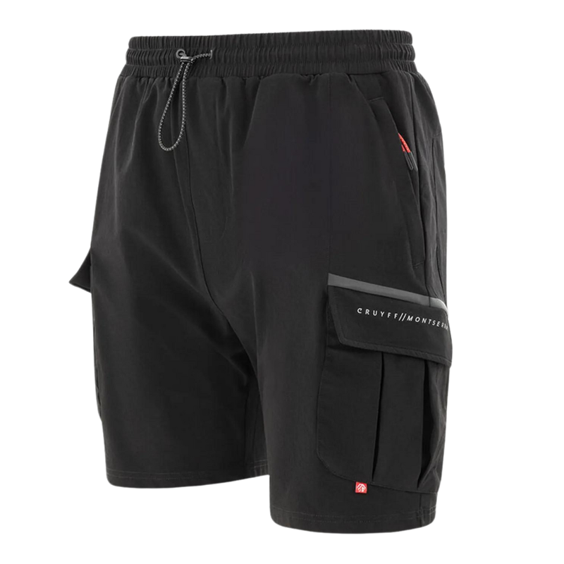 Cruyff Men's Core Cargo Tech Shorts in Black-1