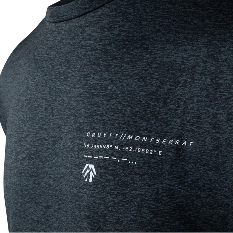 Cruyff Men's Montserrat Salvador Tech Short Sleeve T-Shirt in Navy Slub-3