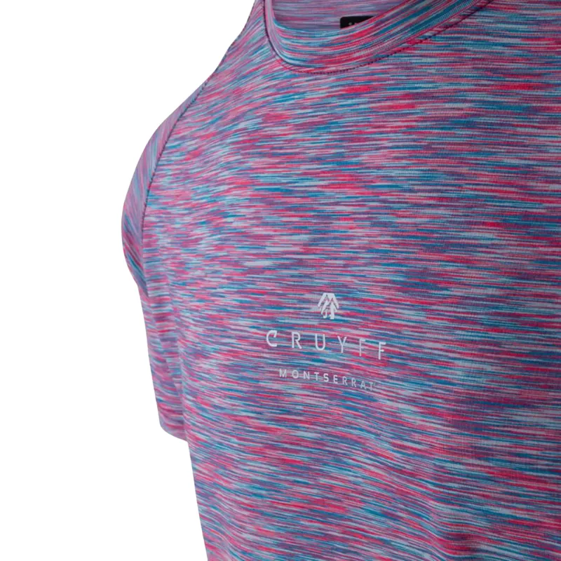 Cruyff Men's Montserrat Tech Space Tee in Red/Pink Muline-1
