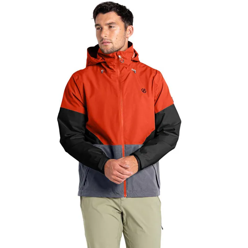 Dare2b Men's Terrain Waterproof Jacket in Rooibos Tea/Dark Storm-3