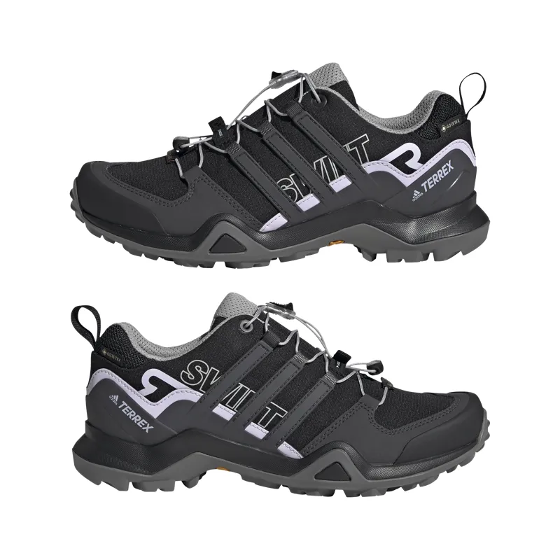 Adidas Women's Terrex Swift R2 Gore-Tex Trail Shoes in Core Black/Dgh Solid Grey/Purple Tint-9