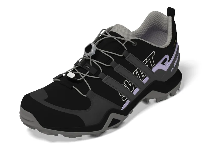 Adidas Women's Terrex Swift R2 Gore-Tex Trail Shoes in Core Black/Dgh Solid Grey/Purple Tint-10