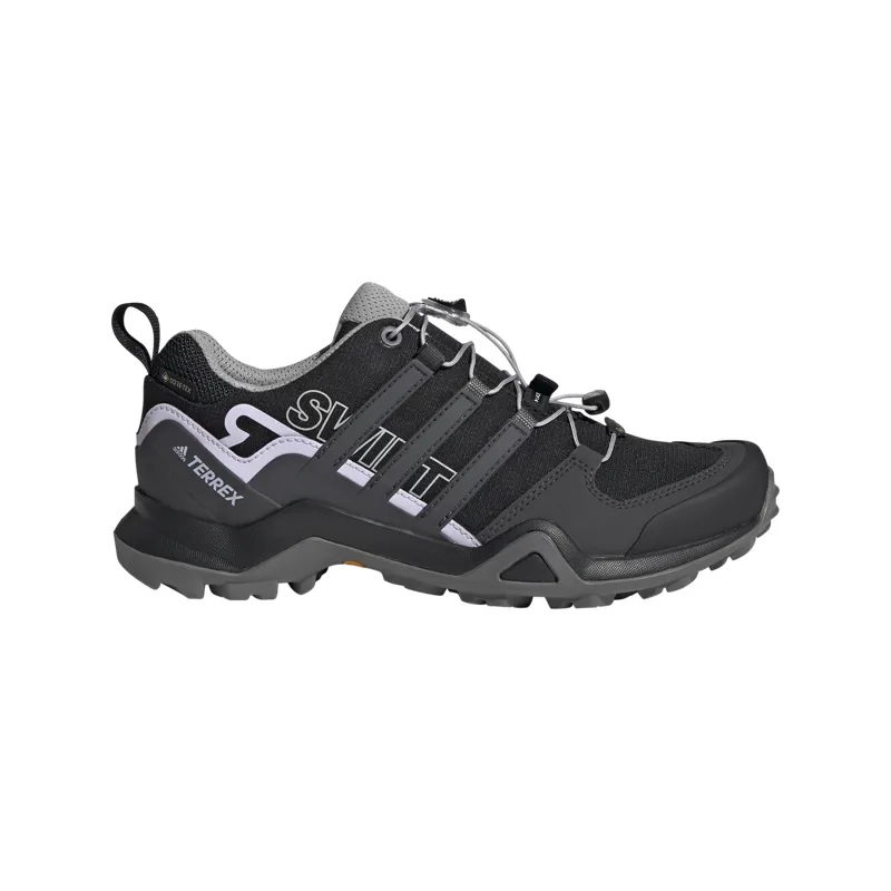 Adidas Women's Terrex Swift R2 Gore-Tex Trail Shoes in Core Black/Dgh Solid Grey/Purple Tint