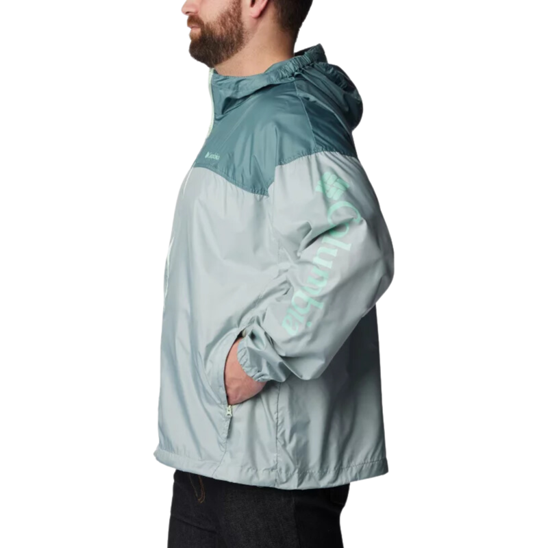 Columbia Men's Flash Challenger Novelty Windbreaker in Niagara Metal - Extended Sizes-2