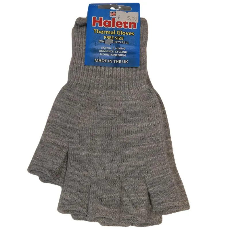 Haleth Unisex Meraklon Fingerless Gloves in Grey