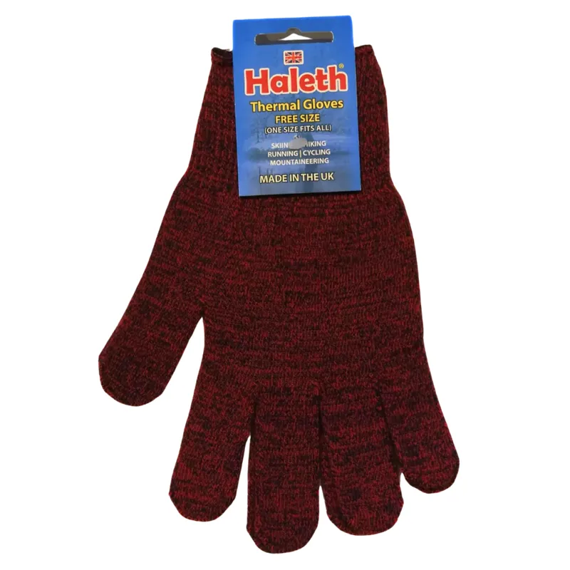Haleth Unisex Meraklon Gloves in Red Marl