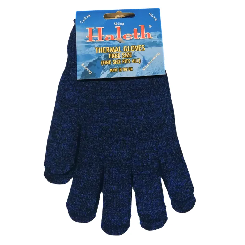 Haleth Unisex Meraklon Gloves in Royal Blue/Black Marl