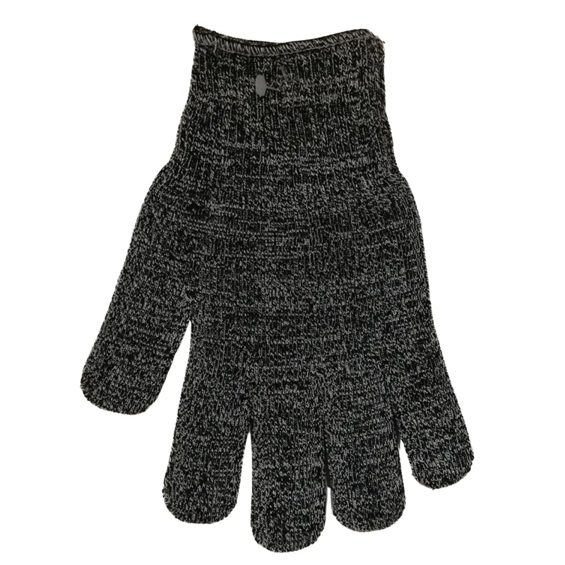 Haleth Unisex Silk Gloves in Black/White Marl