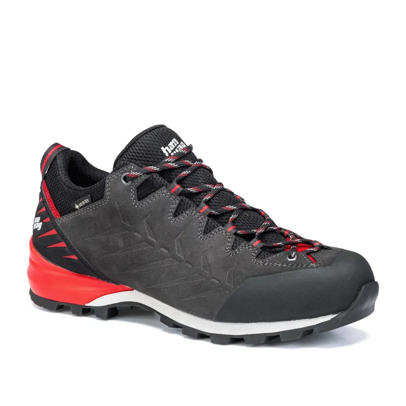 Hanwag Men's Makra Pro Low Gore-Tex Shoes in Asphalt/Red
