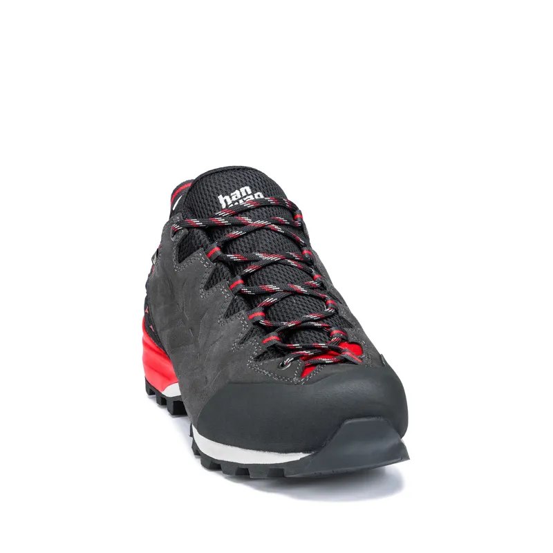 Hanwag Men's Makra Pro Low Gore-Tex Shoes in Asphalt/Red-3