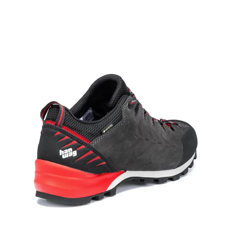 Hanwag Men's Makra Pro Low Gore-Tex Shoes in Asphalt/Red-1