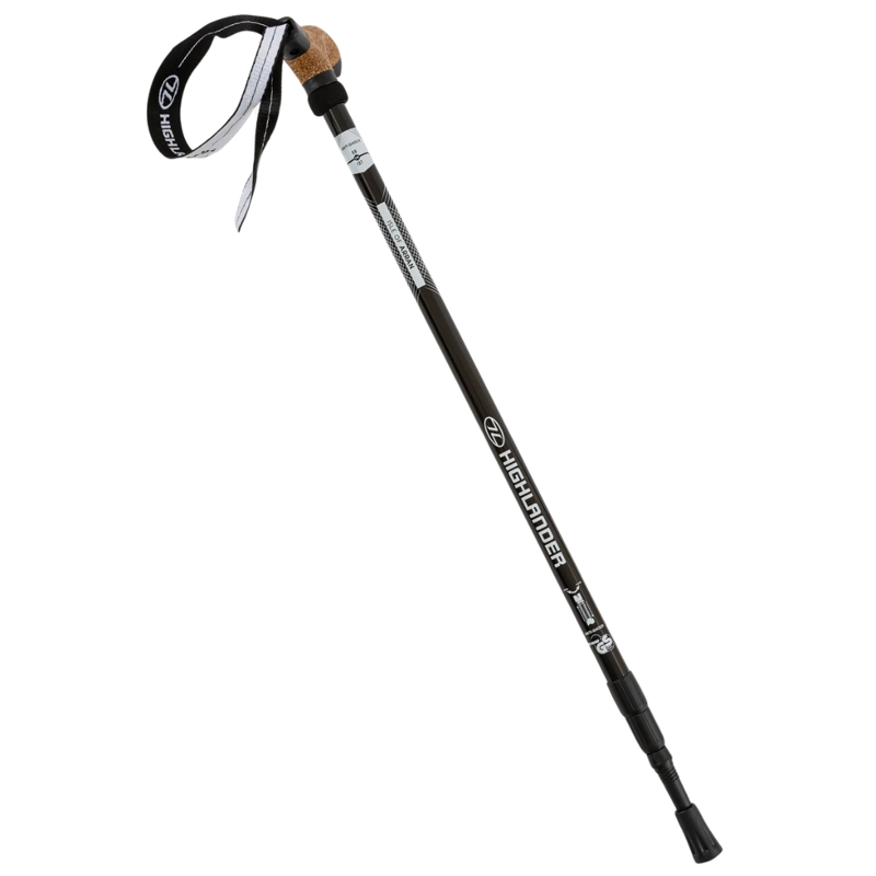 Highlander Arran Walking Pole in Black - Single 