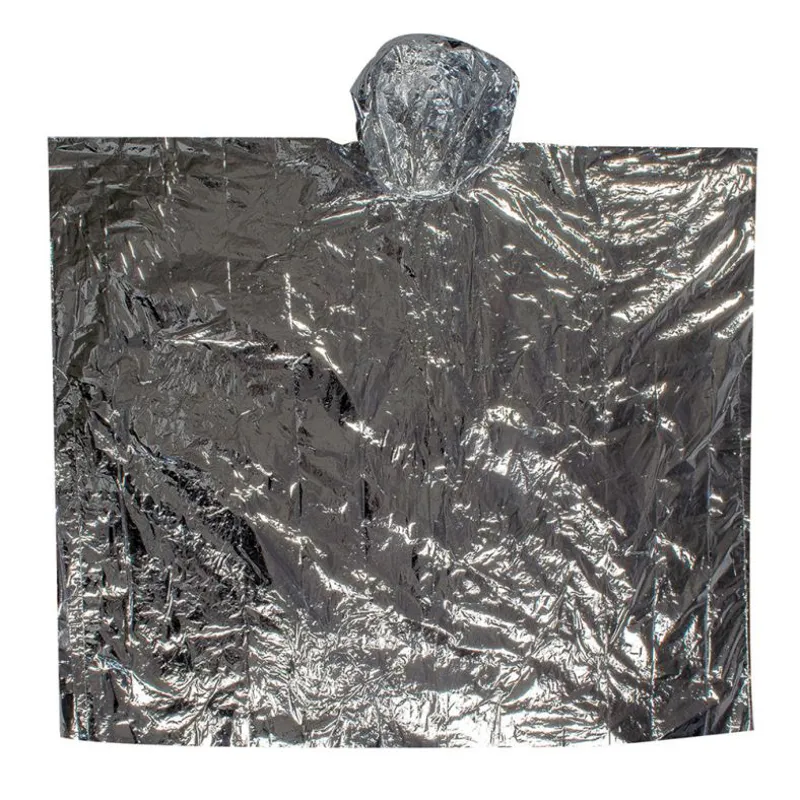 Highlander Unisex Reflective Survival Poncho in Silver
