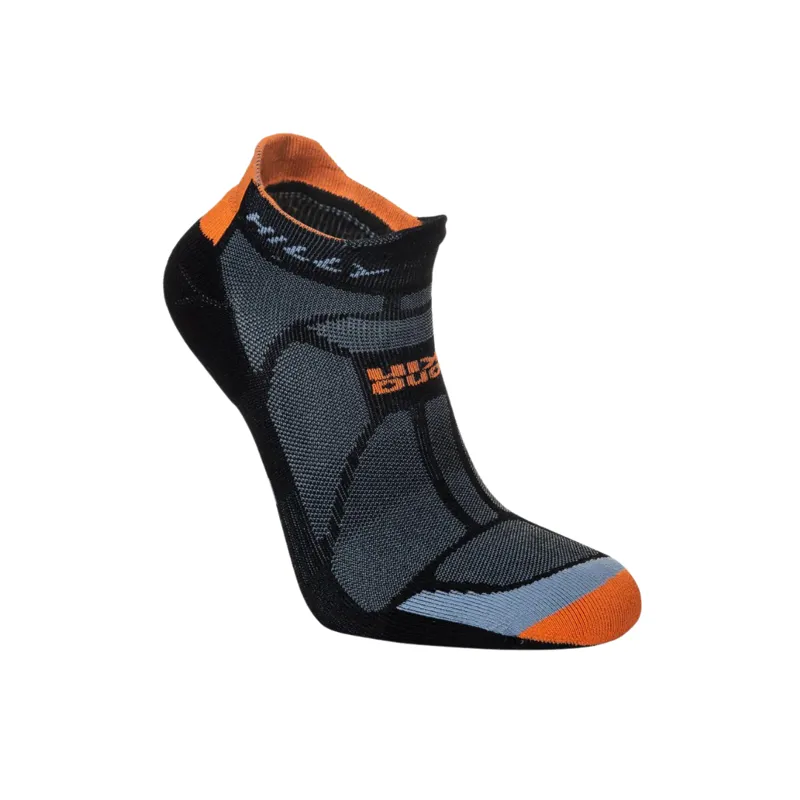 Hilly Unisex Marathon Fresh Socklet Min in Black/Orange