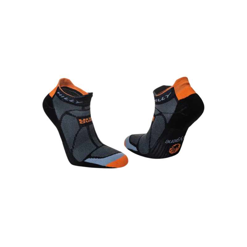 Hilly Unisex Marathon Fresh Socklet Min in Black/Orange-1