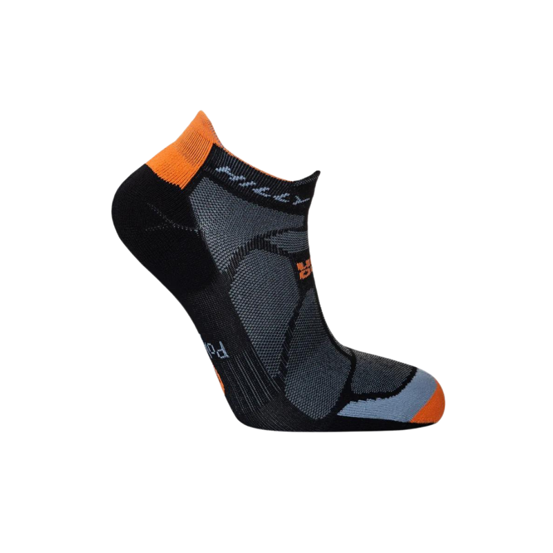 Hilly Unisex Marathon Fresh Socklet Min in Black/Orange-5