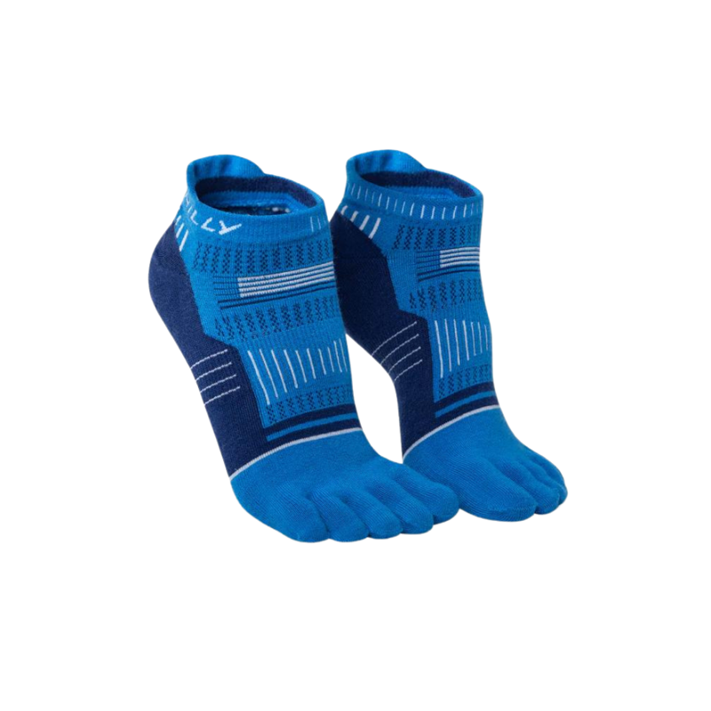 Hilly Unisex Toes Socklet Min in ElecBl/MidBl/White-4