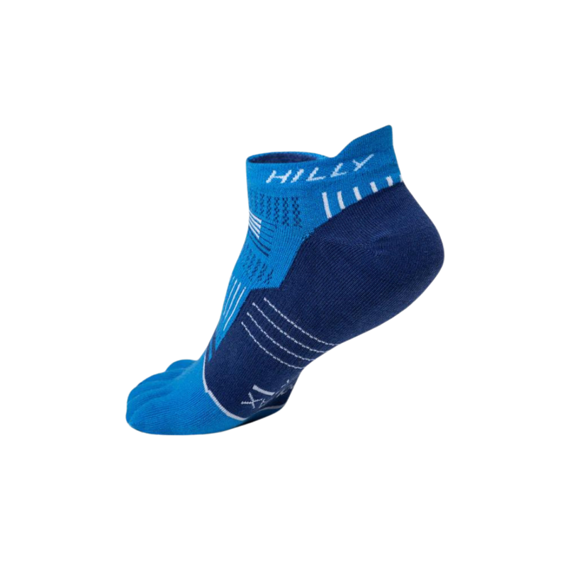 Hilly Unisex Toes Socklet Min in ElecBl/MidBl/White-5