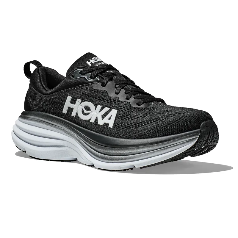 Hoka Men's Bondi 8 in Black/White-1