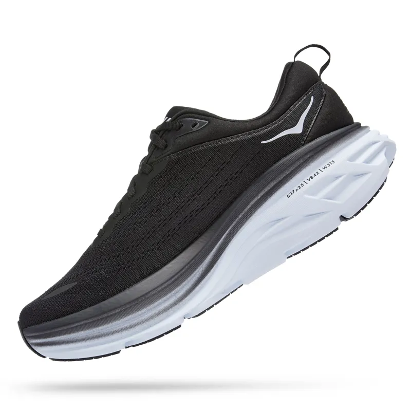 Hoka Men's Bondi 8 in Black/White-4