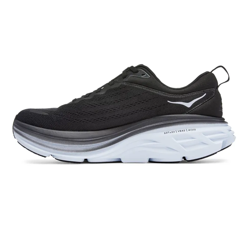 Hoka Men's Bondi 8 in Black/White-6