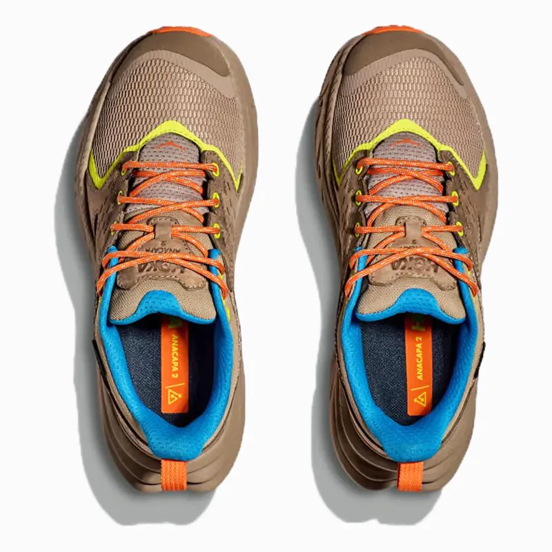 Hoka Youth Anacapa 2 Low Gore-Tex in Dune/Vibrant Orange-2
