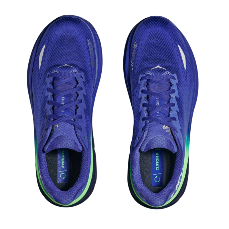 Hoka Men's Clifton 9 Gore-Tex in Dazzling Blue/Evening Sky-6