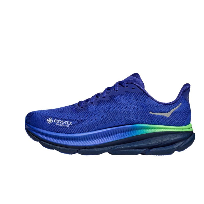 Hoka Men's Clifton 9 Gore-Tex in Dazzling Blue/Evening Sky-7