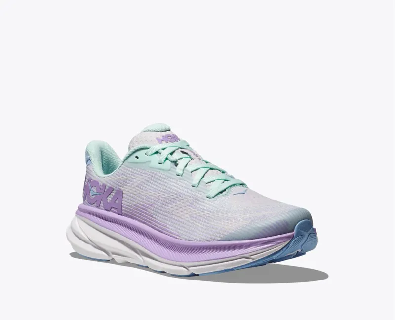 Hoka Youth Clifton 9 in Sunlit Ocean/Lilac Mist