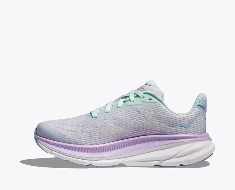 Hoka Youth Clifton 9 in Sunlit Ocean/Lilac Mist-3