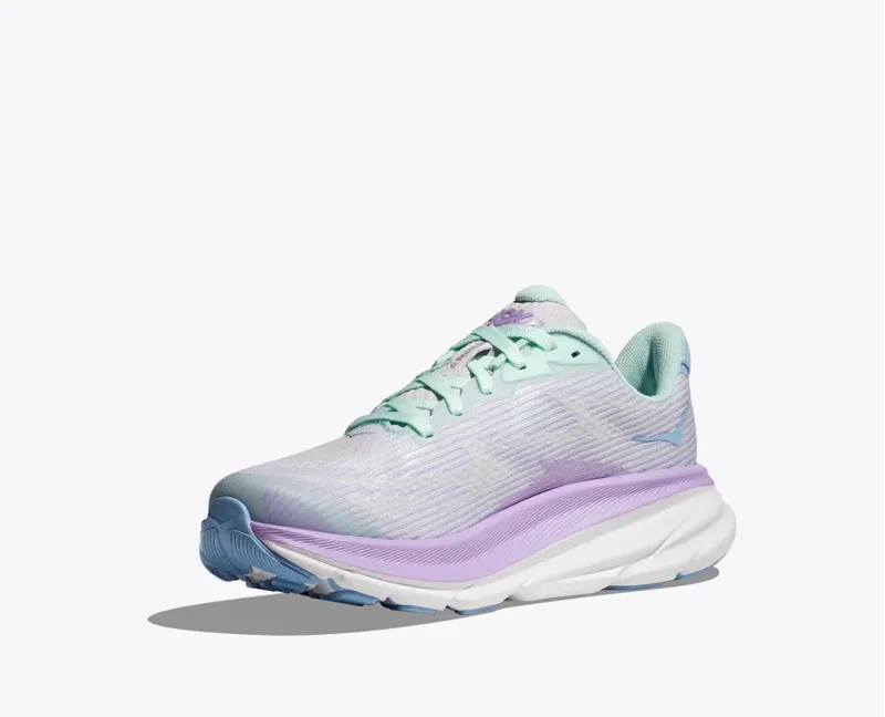 Hoka Youth Clifton 9 in Sunlit Ocean/Lilac Mist-4