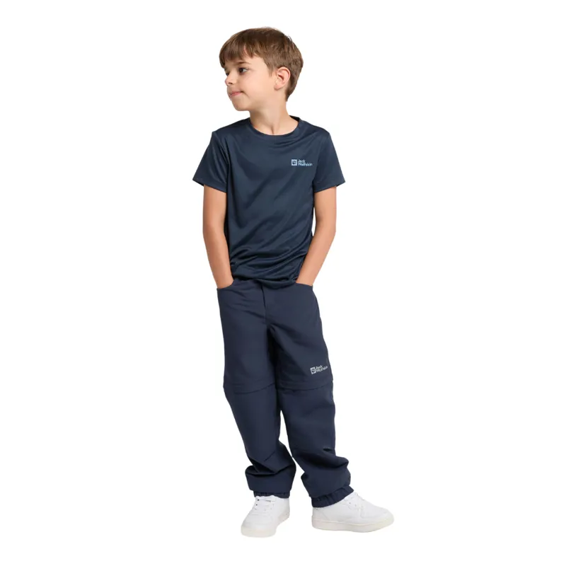 Jack Wolfskin Kid's Active Solid T-Shirt in Night Blue-3