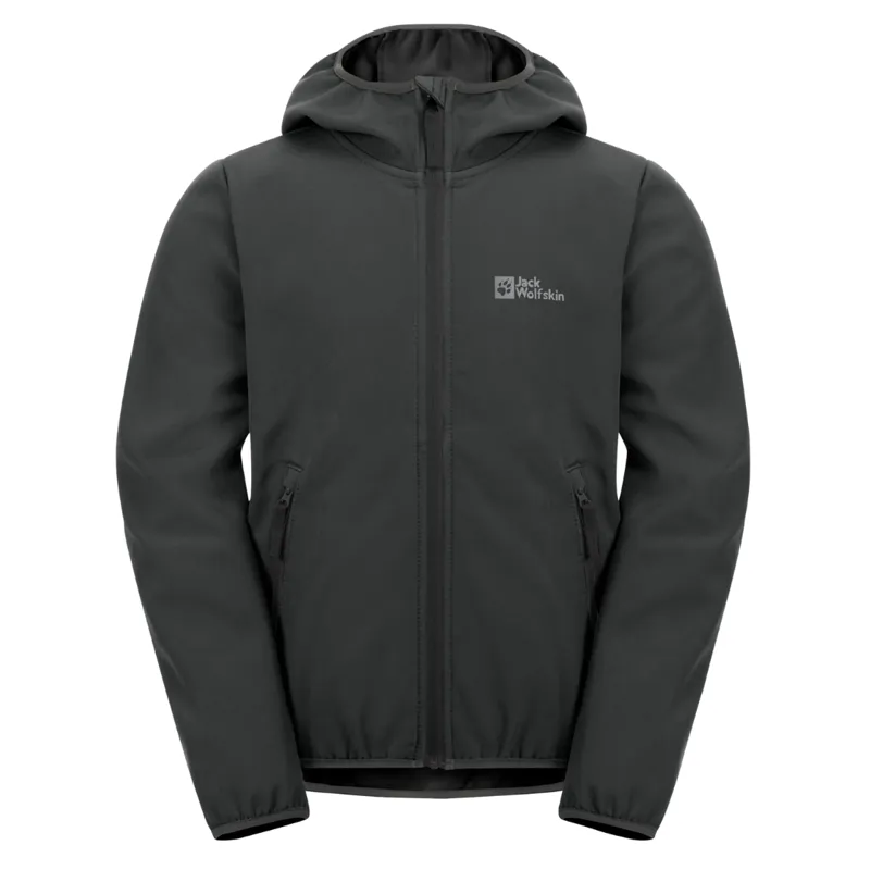 Jack Wolfskin Kid's Fourwinds Jacket in Granite Black